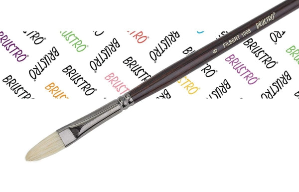 Brustro Filbert Brush No.6 White Bristle Series 1008