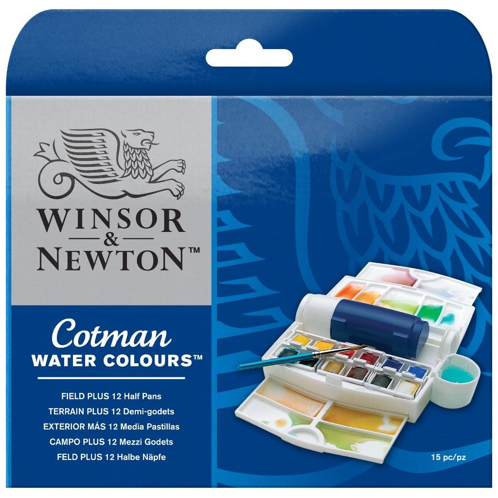 Winsor & Newton Cotman Field Plus Watercolour Set 12 Half Pans