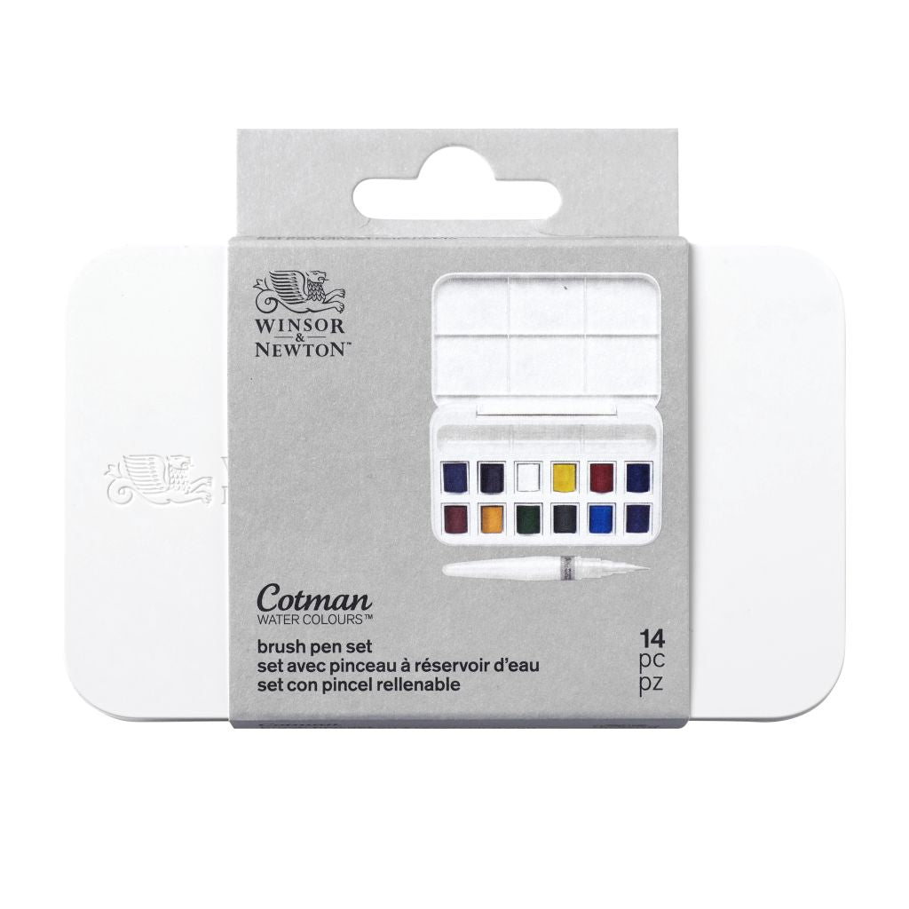 Winsor & Newton Cotman Watercolour Brush Pen Set 12 Half Pans