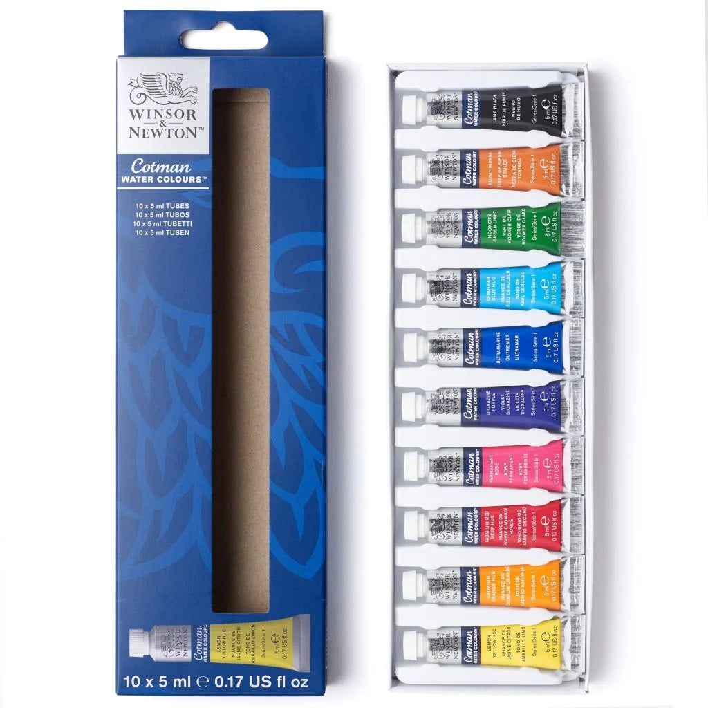 Winsor & Newton Cotman Water Colours - 10 X 5Ml Tubes
