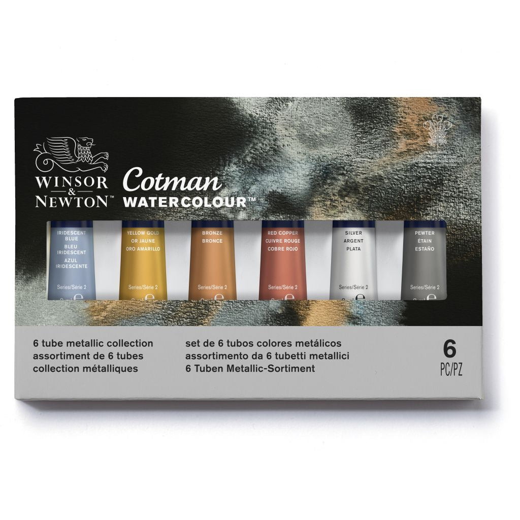 Winsor & Newton Cotman Metallic Watercolour Set 6x8ml Tubes