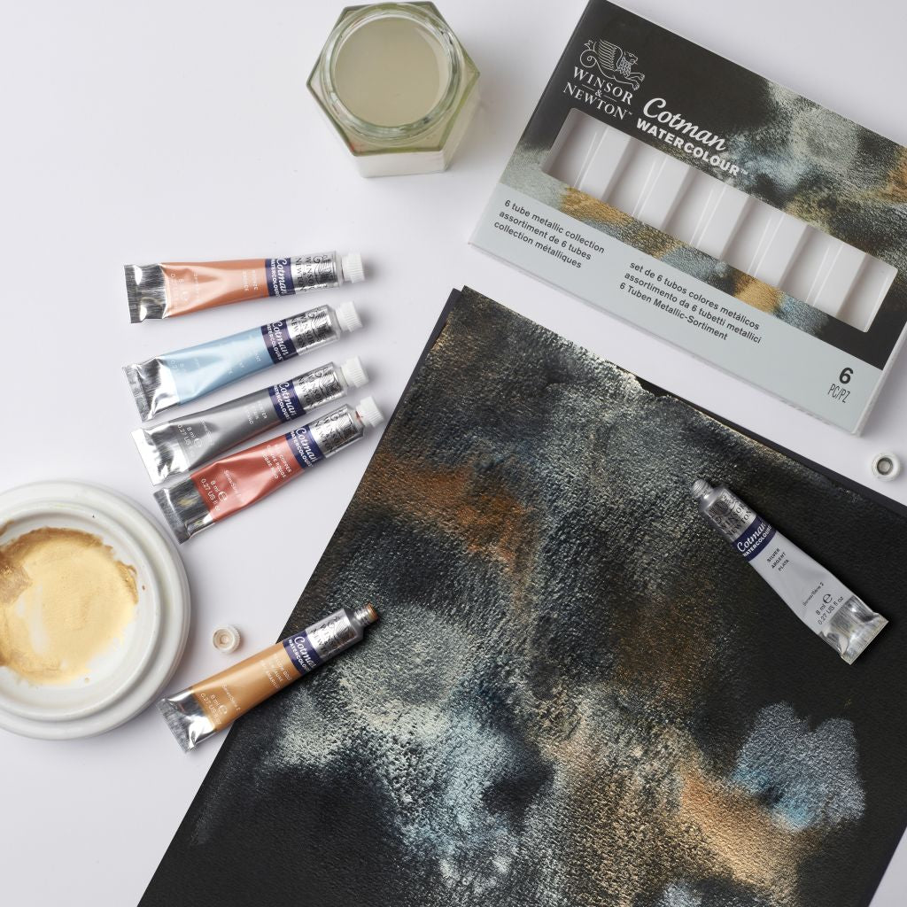 Winsor & Newton Cotman Metallic Watercolour Set 6x8ml Tubes