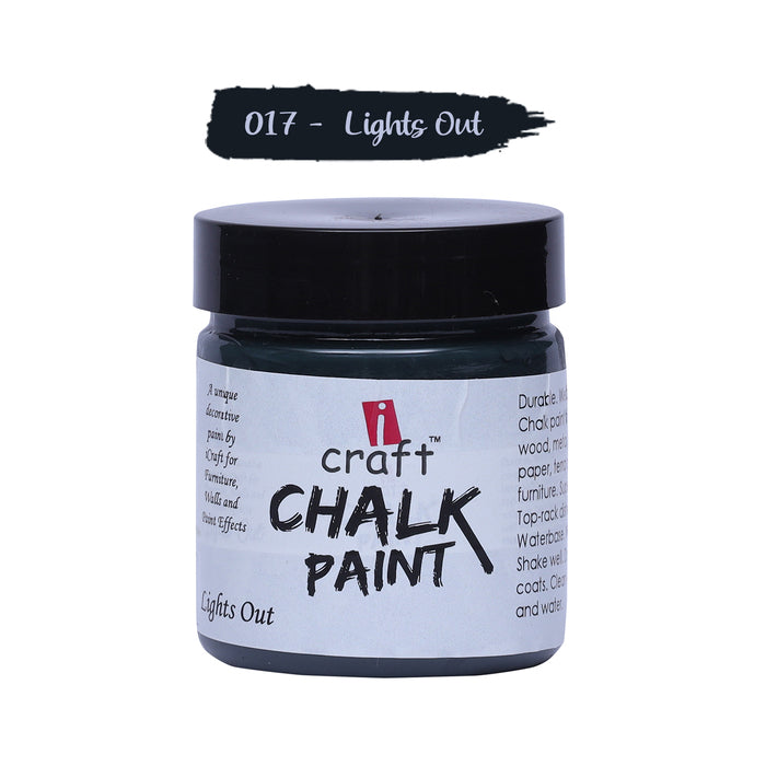 ICRAFT CHALK PAINTS 100 ML LIGHTS OUT SHADE
