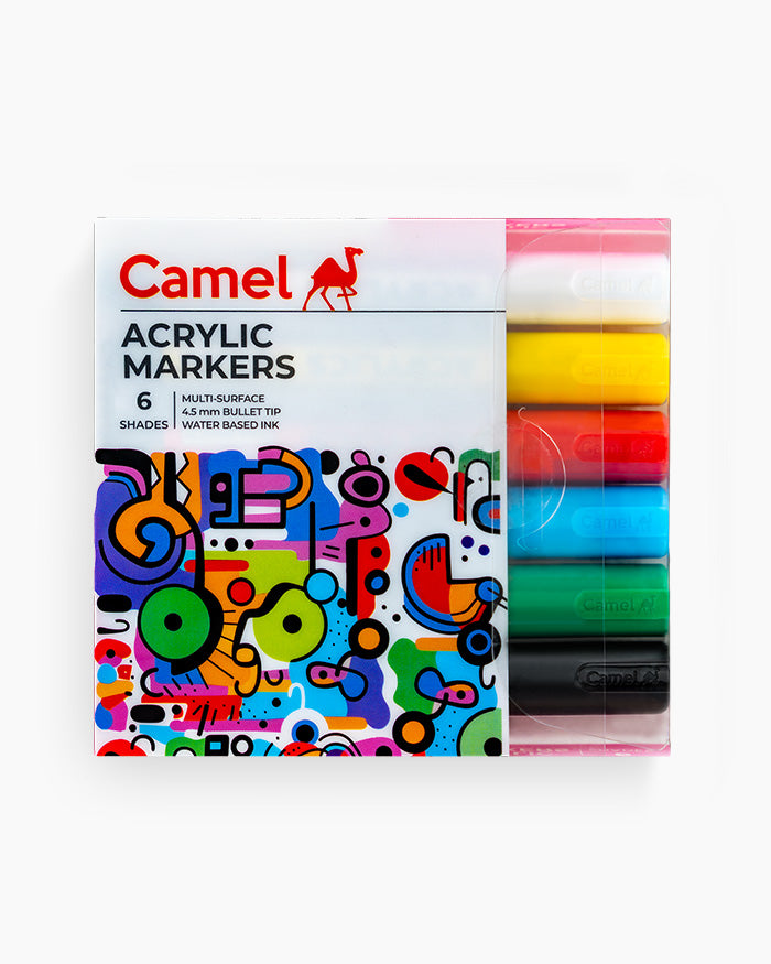 Camel Acrylic Marker Assorted Colour Pack of 6