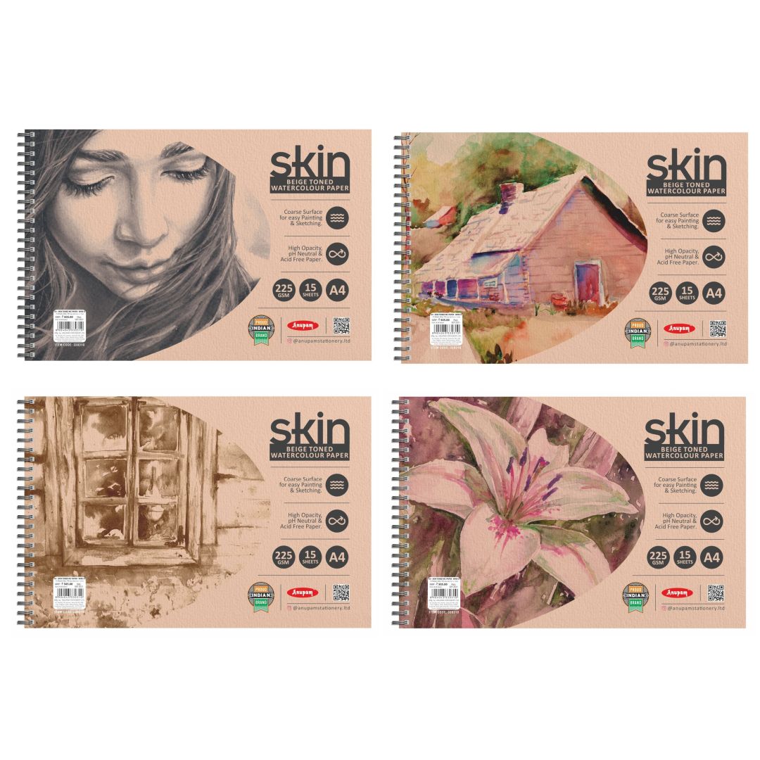 Anupam Skin Watercolour Beige Toned A4 225 GSM Wiro