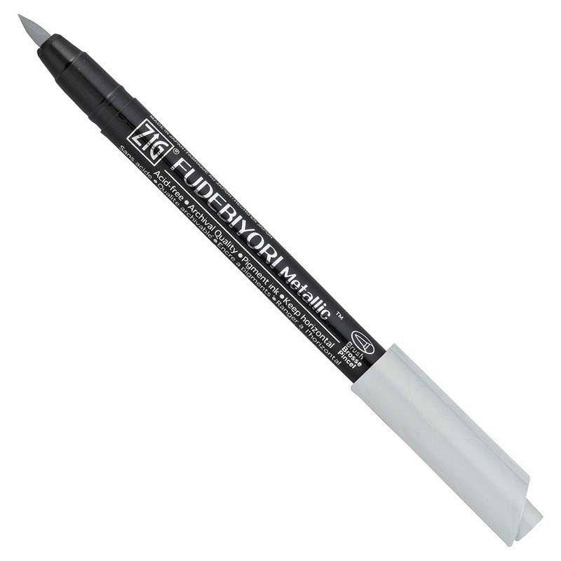 ZIG Fudebiyori Metallic Brush Pen Silver