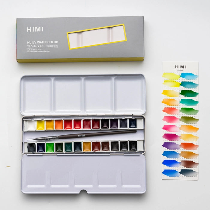 HIMI Watercolour Half Pan Set 24 Colours