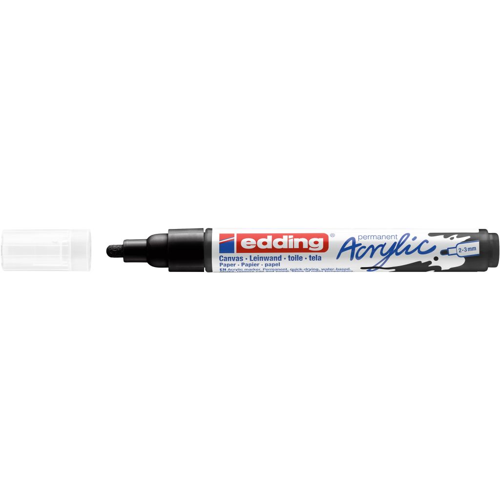 Edding Acrylic Paint Marker Medium Round Tip - Black