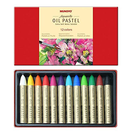 Mungyo Aquarelle Water-Soluble Oil Pastels Set - 12 Colours