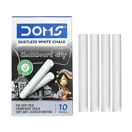 DOMS Coloured Dustless Chalks Pack of 10