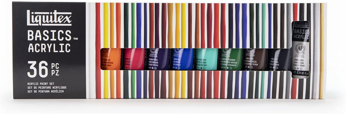 Liquitex Basics Acrylic Paint Set 36 Colours x 22ml Tubes