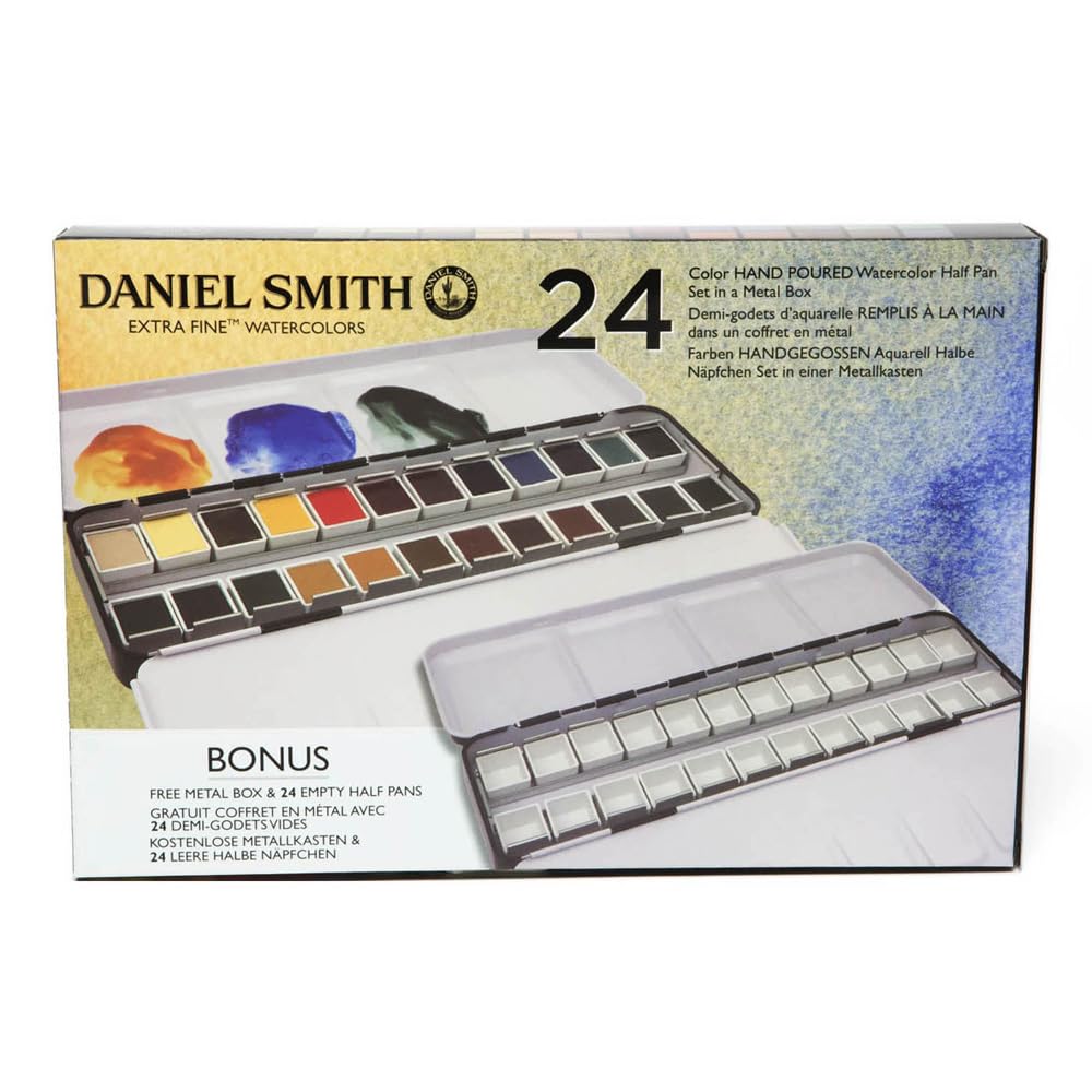 Daniel Smith Color Hand Poured Watercolor Half Pan Set Metal Box