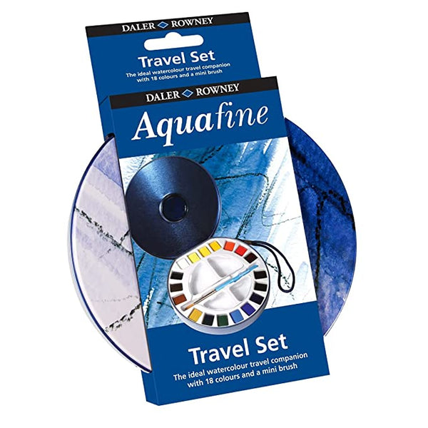 Daler Rowney Aquafine Watercolour Travel Tin - 18 Half Pans