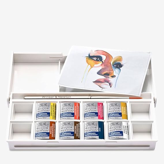 Winsor & Newton Cotman Portrait Pocket Set 8 Half Pans Brush