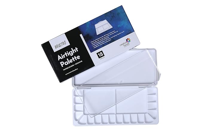 Brustro Airtight Watercolour Palette 18 Wells Mixing Tray