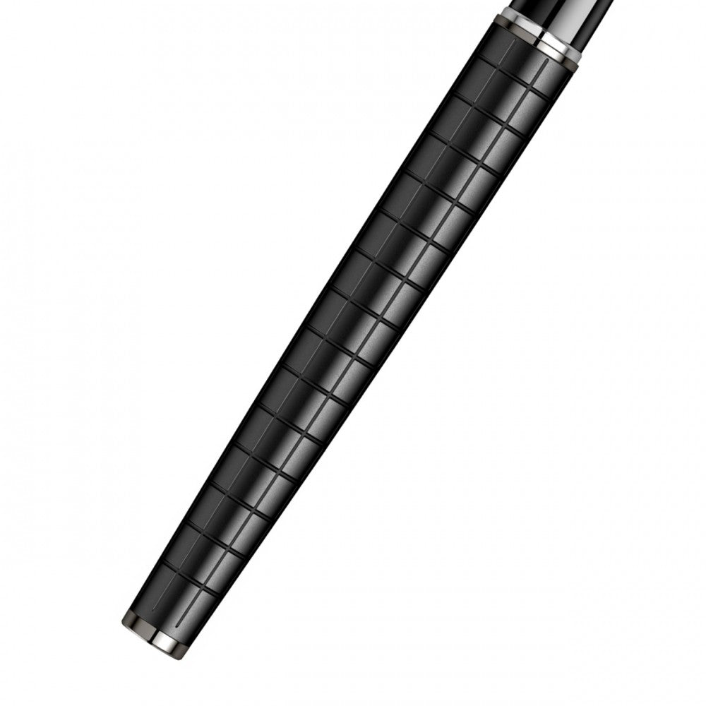 Scrikss | Honour 38 | Matt Black | Roller Ball Point Pen | Checkered Pattern Scrikss