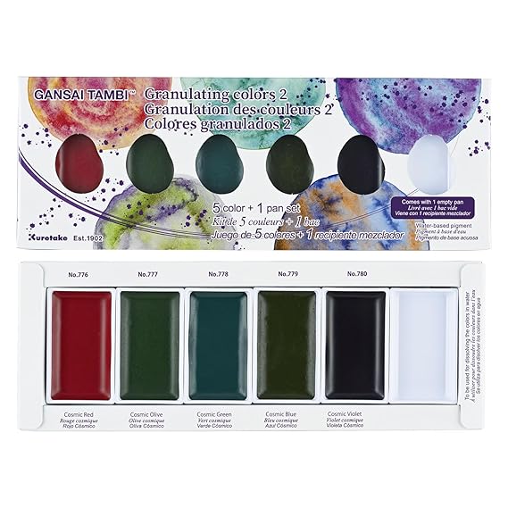 Gansai Tambi Granulating Colours Set of 5 Color + 1 Pan Set