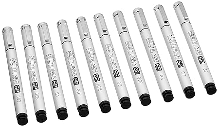 Copic Multiliner SP10A Set of 10 Pigment Ink Drawing Pens