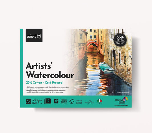 Brustro Watercolour Pad A5 300 12 Sheets