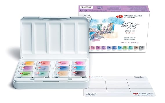 White Nights Pastel Watercolour Set 12 Pans