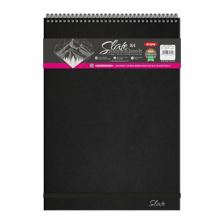 Anupam SketchO Black Sketchbook A4 180 GSM 80 Pages