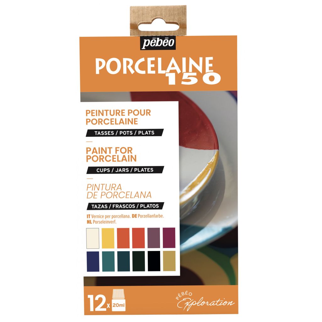 Pebeo Porcelaine 150 Ceramic Paint Set 12x20ml Exploration 1