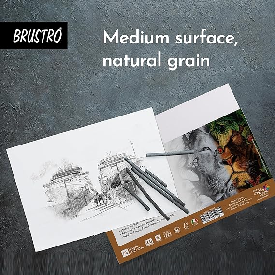 Brustro Drawing Paper 160 GSM A5 60 Sheets Natural White