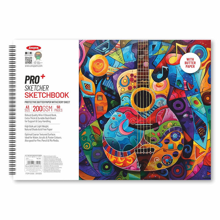 Anupam Pro+ Sketcher Sketchbook A3 200 GSM 50 Pages