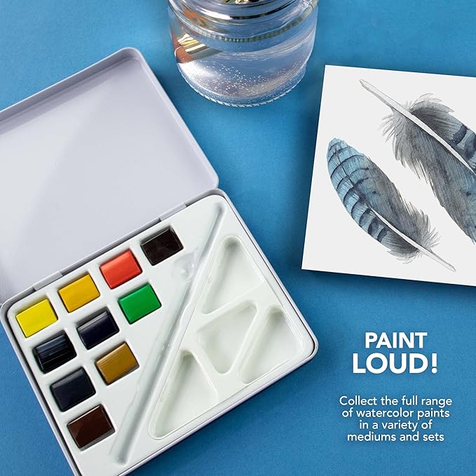 Daler Rowney Aquafine Mini Watercolour Travel Tin - 10 Half Pan
