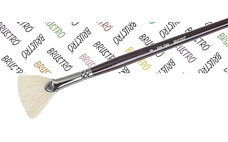 Brustro Fan Brush No.8 Bristlewhite Hog Bristle