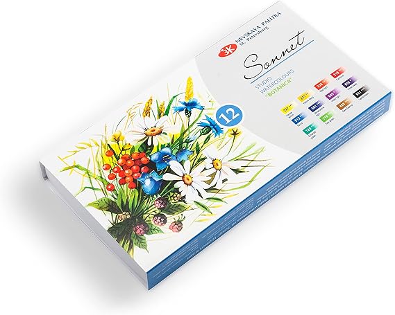 Sonnet Watercolor Paint Set 12 Pans Floral Botanical Painting