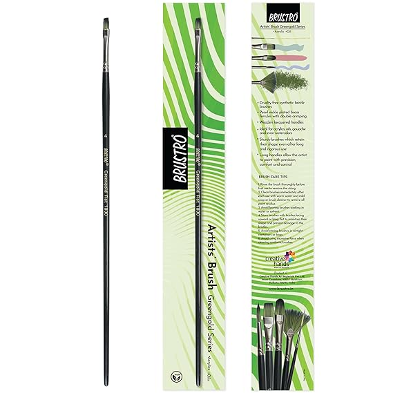 Brustro Greengold Flat Brush Size 4 Series 1800