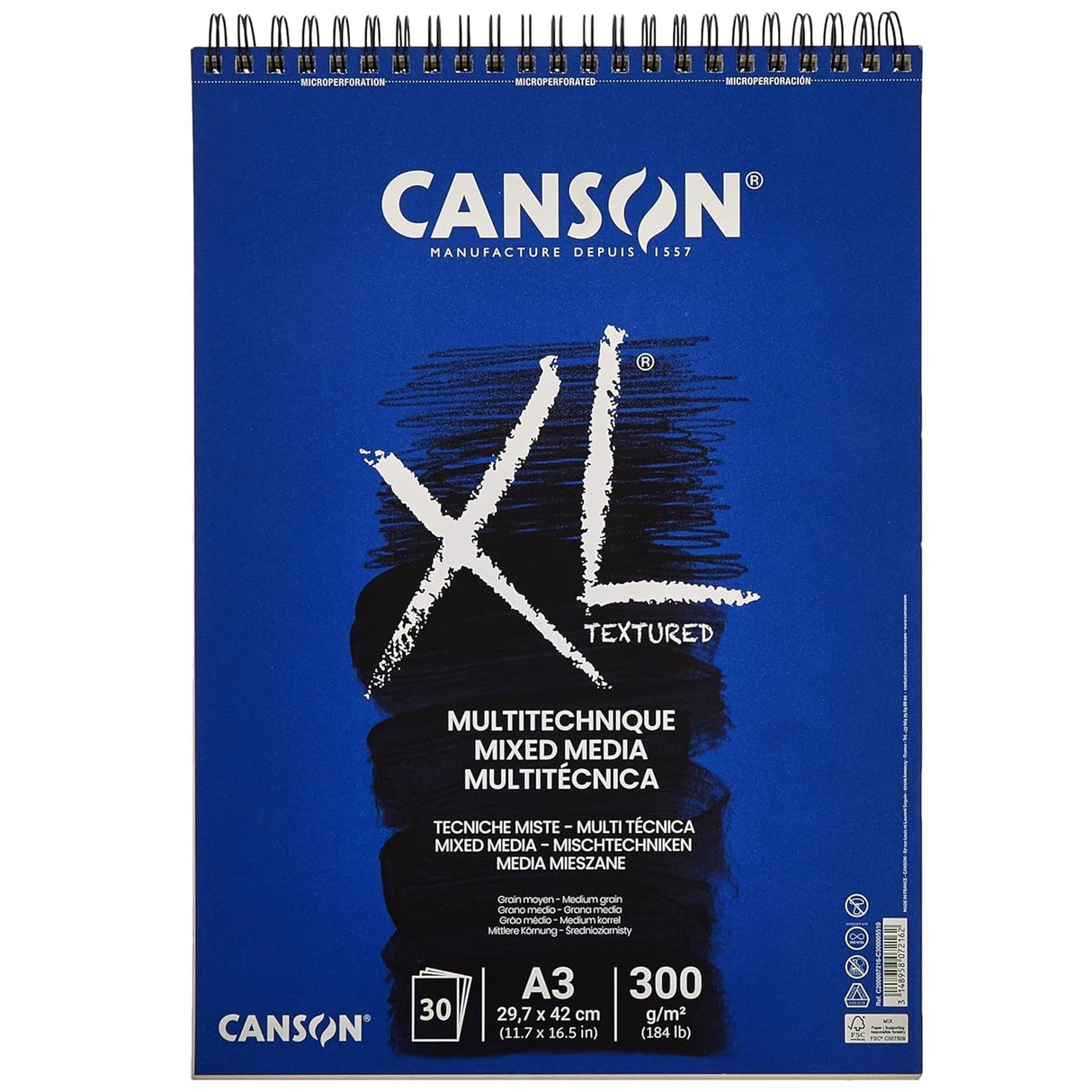 Canson Xl Mix-Media Wiro Pad 300Gsm