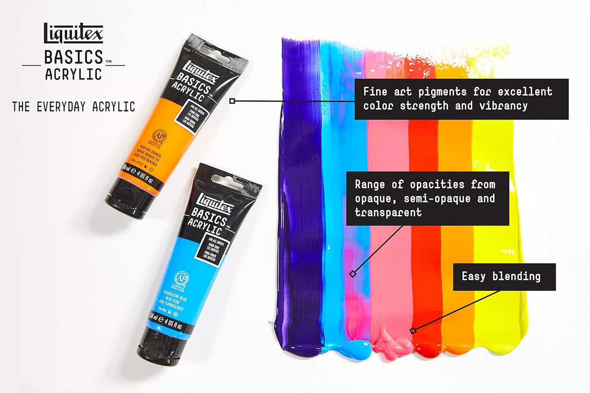 Liquitex Basics Acrylic Paint Set - Primary Colours - 6 x 22ml