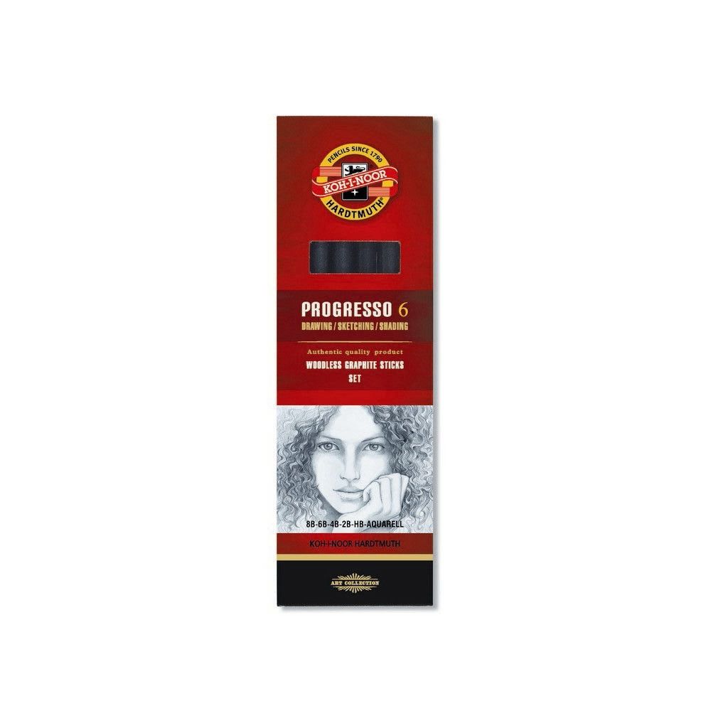 Koh-I-Noor Progresso Woodless Graphite Pencil Set of 6