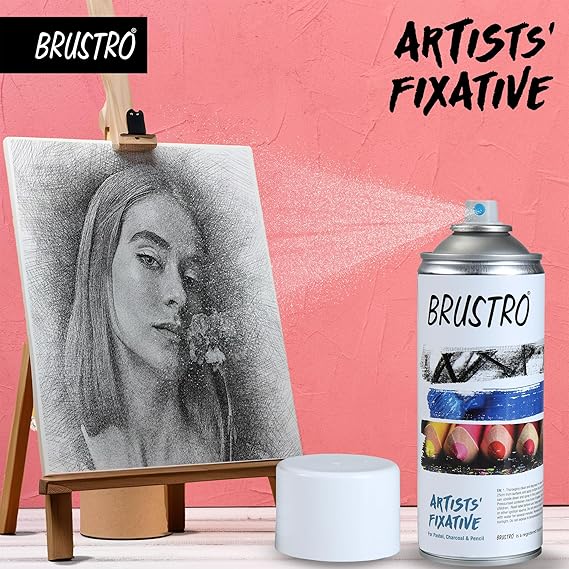 Brustro Artists Fixative Spray 400ml Transparent Matte Finish