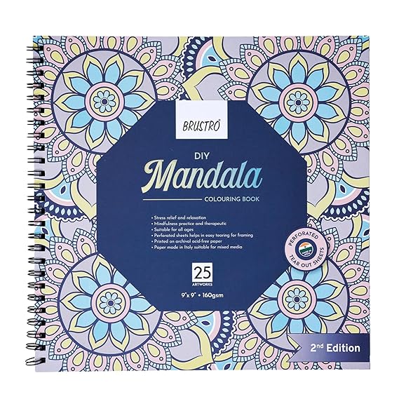 Brustro DIY Mandala Colouring Book 2nd Edition 25 Designs