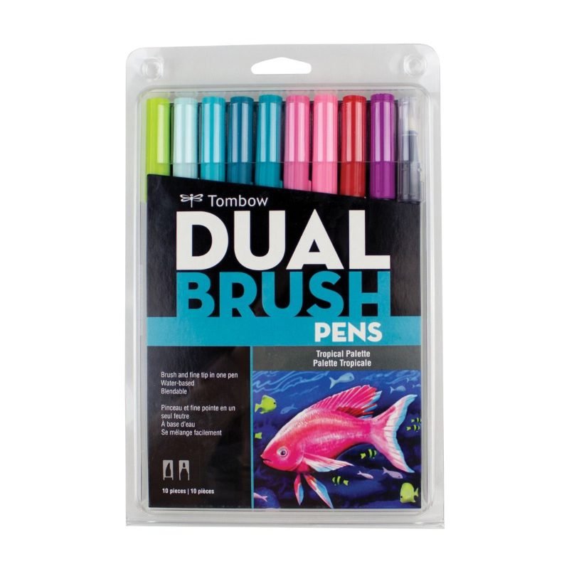 Tombow Dual Brush Pen Set of 10 – Tropical Palette
