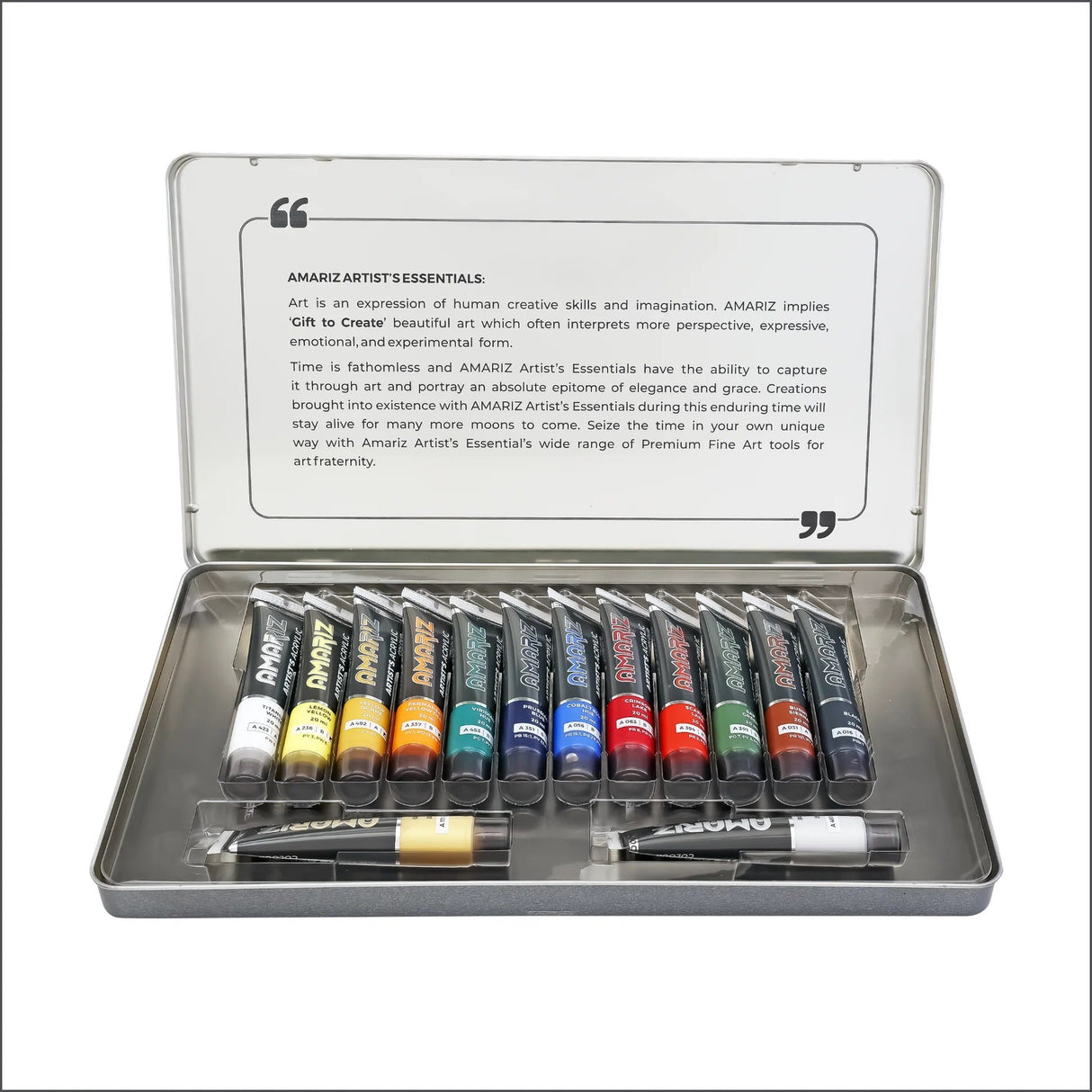Doms Amariz Artist's Acrylic Paints (14 Shades x 20ml Each) (Tin Pack)