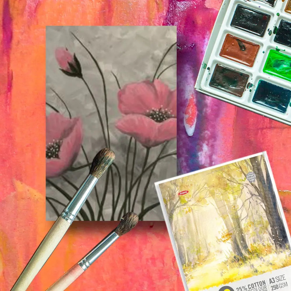 Anupam 25% Cotton Watercolour Paper Loose Sheets 250 GSM Cold Pressed Anupam