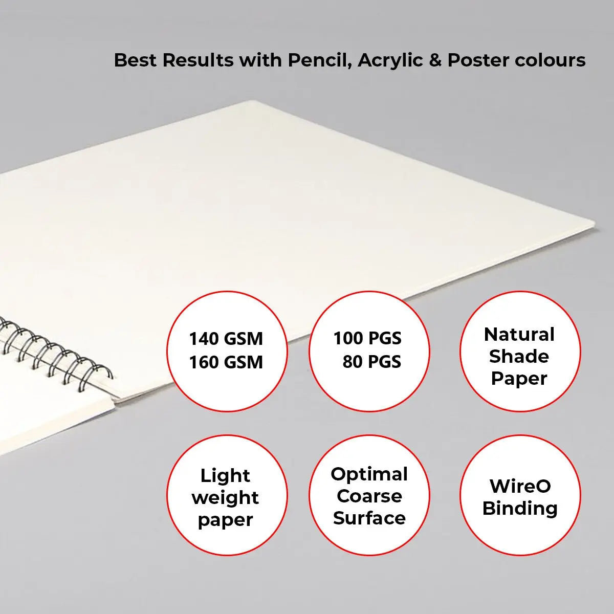 Anupam Artist Drawing Book Cartridge Paper (140gsm-160gsm) Anupam