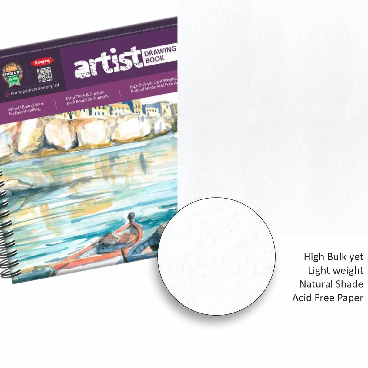 Anupam Artist Drawing Book Cartridge Paper (140gsm-160gsm) Anupam