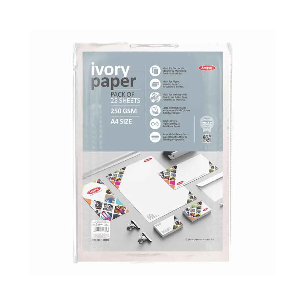Anupam Ivory Paper Loose Sheets 250 GSM Anupam