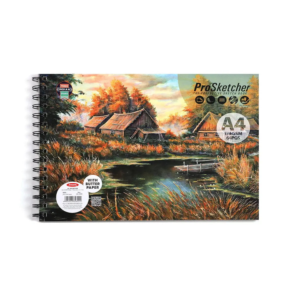 Anupam Pro Sketcher Sketch Book - Wireo Binding Book  -140 GSM with Butter Paper Anupam