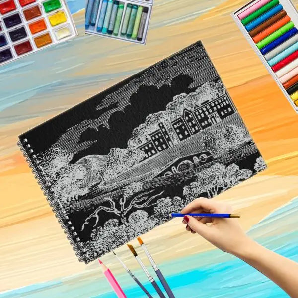 Anupam Stak 4 Colors Toned Sketch Paper Size A4 Wire-o Book (40 sheet) Anupam