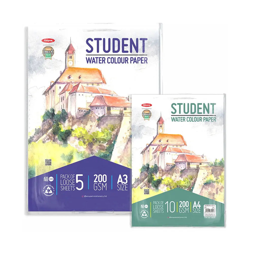 Anupam Student Water Colour Paper Loose Sheets 200 GSM Anupam