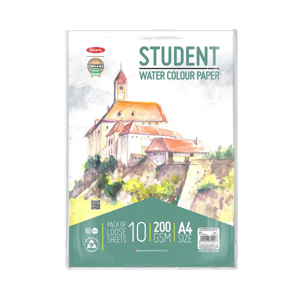 Anupam Student Water Colour Paper Loose Sheets 200 GSM Anupam