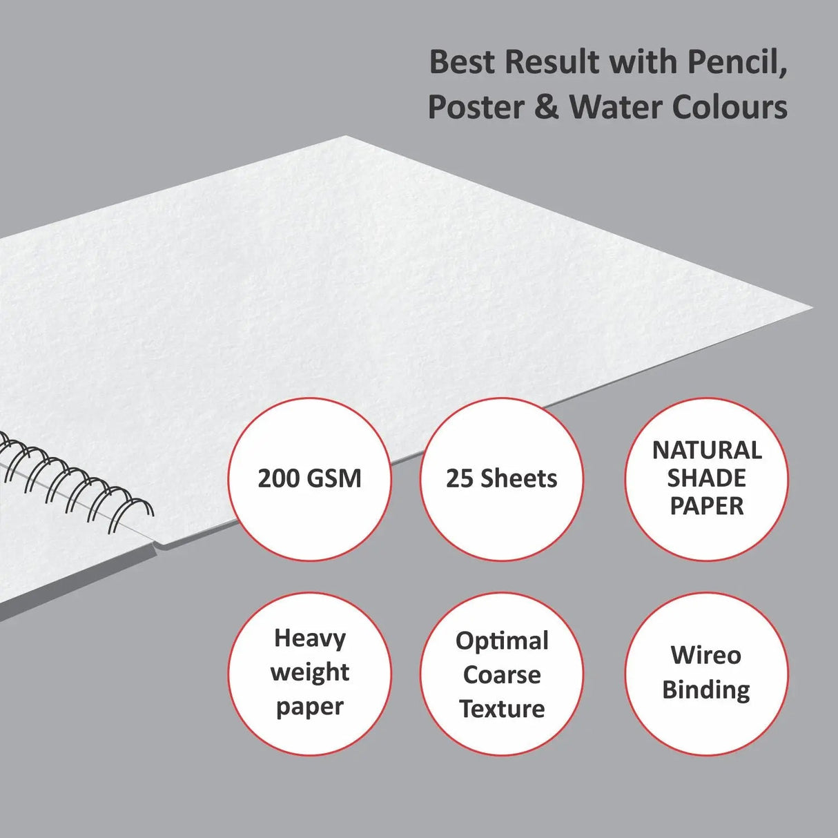 Anupam Ultra Artist Drawing Book -  Wireo Bound - 200gsm Cartridge Paper Anupam