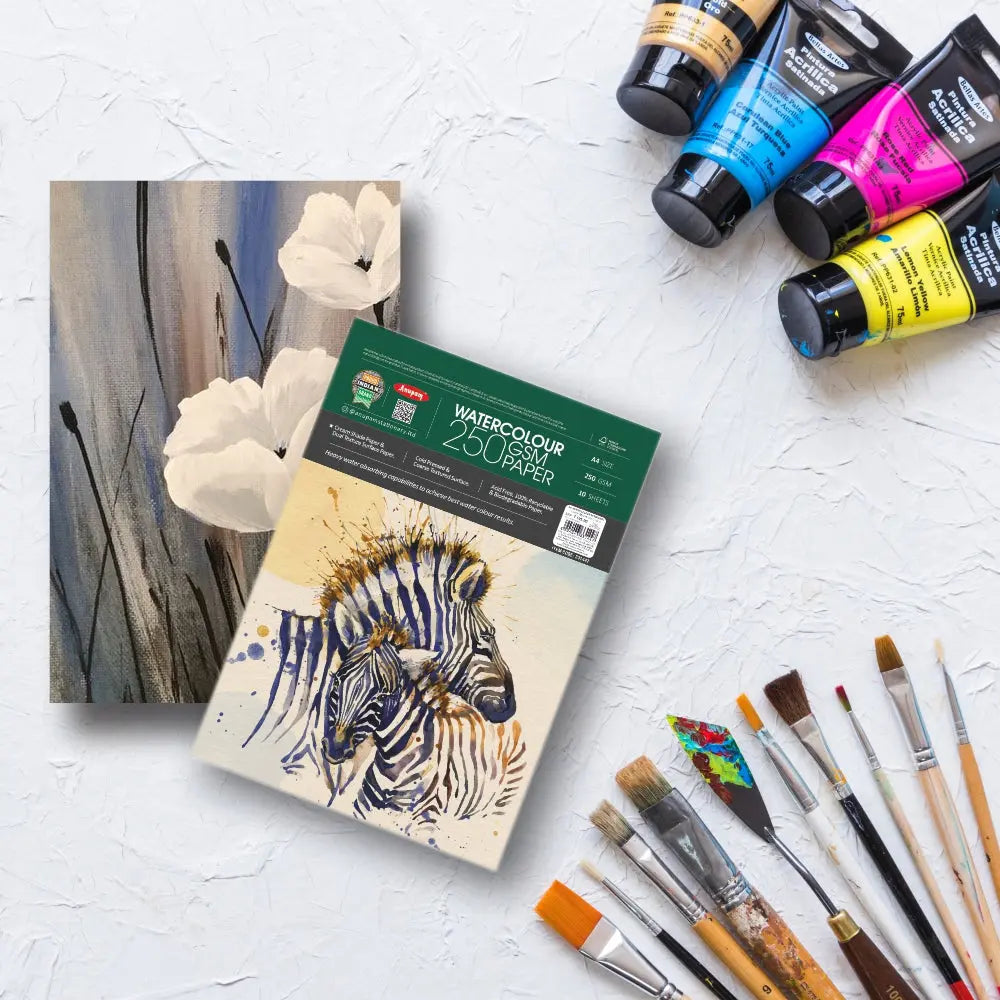 Anupam Watercolour Paper Cream Shade 250 GSM Cold Pressed  (Loose Sheets) Anupam