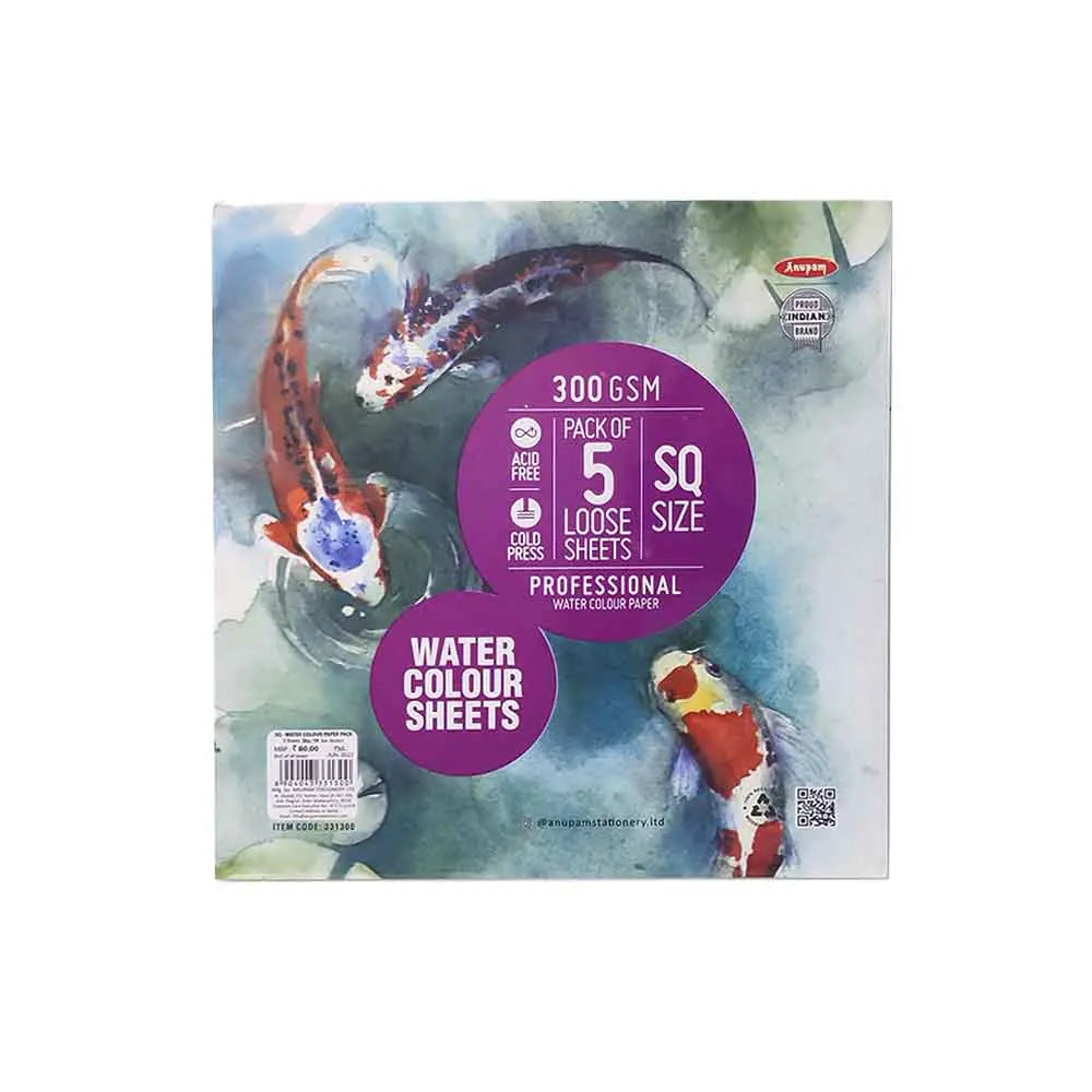 Anupam Watercolour Paper Loose Sheets 200 and 300 GSM Cold Pressed Anupam